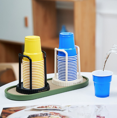 Giá để cốc giấy dùng 1 lần để bàn, Khay để cốc giấy cạnh bình nước uống cửa hàng quán ăn tiệm Spa L1022