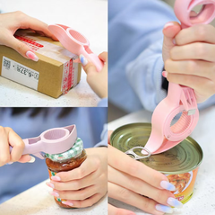 Dụng cụ mở nắp chai bia bốn trong một hình tai thỏ đa năng, dụng cụ mở nắp đồ uống chống trượt L1043