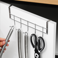 Thanh 5 Móc Kim Loại Gắn Cửa Tủ Treo Áo, Móc Treo Nhà Bếp Phòng Ngủ Đựng Đồ Không Cần Khoan Đục L1221