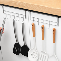 Thanh 5 Móc Kim Loại Gắn Cửa Tủ Treo Áo, Móc Treo Nhà Bếp Phòng Ngủ Đựng Đồ Không Cần Khoan Đục L1221