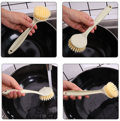 Bàn chải rửa chén bát chà nồi cán dài vệ sinh nhà bếp, bàn chải vệ sinh chùi rửa xoong nồi L1253