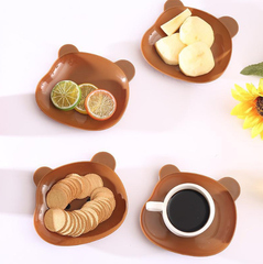 Đĩa nhổ xương hình gấu hoạt hình dễ thương, đĩa đựng đồ ăn nhẹ trái cây đựng đồ sấy khô L1314