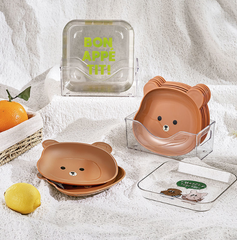 Đĩa nhổ xương hình gấu hoạt hình dễ thương, đĩa đựng đồ ăn nhẹ trái cây đựng đồ sấy khô L1314