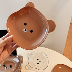 Đĩa nhổ xương hình gấu hoạt hình dễ thương, đĩa đựng đồ ăn nhẹ trái cây đựng đồ sấy khô L1314