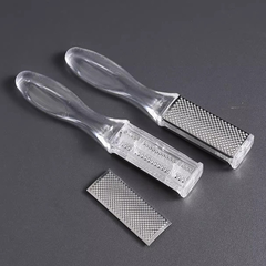 Dụng cụ chà gót chân bằng thép không gỉ, loại bỏ tế bào chết, loại bỏ vết chai, mài chân hai mặt L1324