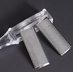 Dụng cụ chà gót chân bằng thép không gỉ, loại bỏ tế bào chết, loại bỏ vết chai, mài chân hai mặt L1324