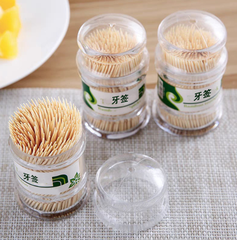 Hộp tăm tre xỉa răng dùng một lần hai đầu nhọn, Ống tăm trong suốt cầm tay tăm khách sạn quán ăn L1714