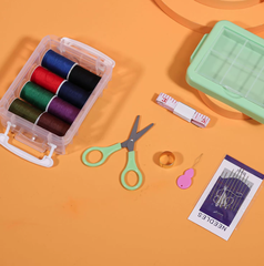 Bộ hộp Kim Chỉ may vá 30 món hai tầng , dụng cụ may vá đầy đủ cho học sinh gia đình đồ dùng cá nhân L1334