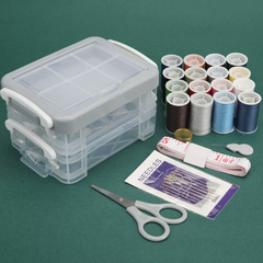 Bộ hộp Kim Chỉ may vá 30 món hai tầng , dụng cụ may vá đầy đủ cho học sinh gia đình đồ dùng cá nhân L1334