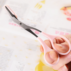 Kéo tỉa lông mày kèm lược chải Hàn Quốc kéo tỉa lông mày dụng cụ trang điểm L1354