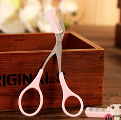 Kéo tỉa lông mày kèm lược chải Hàn Quốc kéo tỉa lông mày dụng cụ trang điểm L1354