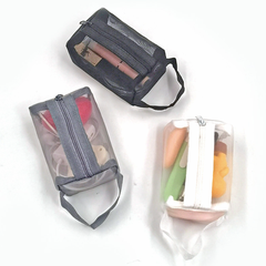 Túi lưới trong suốt đựng mỹ phẩm mini có khóa kéo nhỏ, đựng tiền xu, son môi, chìa khóa, túi đựng thẻ L1433