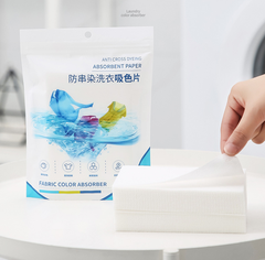 Bịch 50 miếng giấy thấm màu giặt quần áo hỗn hợp ngăn ố màu, giấy giặt ngăn quần áo bị nhiễm màu L1443