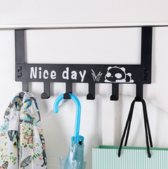 Giá 6 móc treo quần áo sau cửa Nice Day bằng sắt không cần khoan đục, móc treo quần áo nón mũ L1531