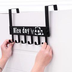 Giá 6 móc treo quần áo sau cửa Nice Day bằng sắt không cần khoan đục, móc treo quần áo nón mũ L1531