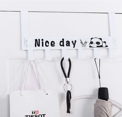 Giá 6 móc treo quần áo sau cửa Nice Day bằng sắt không cần khoan đục, móc treo quần áo nón mũ L1531