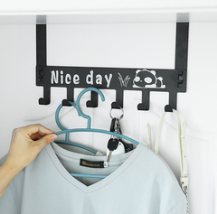 Giá 6 móc treo quần áo sau cửa Nice Day bằng sắt không cần khoan đục, móc treo quần áo nón mũ L1531