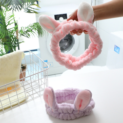Băng đô tai thỏ Hàn Quốc vành rộng, băng đô rửa mặt trang điểm đắp mặt nạ phụ kiện tóc xinh xắn L1631