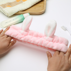 Băng đô tai thỏ Hàn Quốc vành rộng, băng đô rửa mặt trang điểm đắp mặt nạ phụ kiện tóc xinh xắn L1631