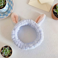 Băng đô tai thỏ Hàn Quốc vành rộng, băng đô rửa mặt trang điểm đắp mặt nạ phụ kiện tóc xinh xắn L1631