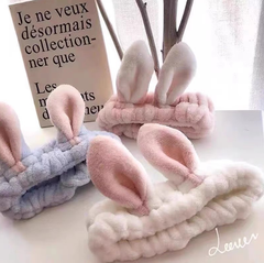 Băng đô tai thỏ Hàn Quốc vành rộng, băng đô rửa mặt trang điểm đắp mặt nạ phụ kiện tóc xinh xắn L1631