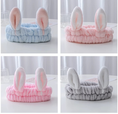 Băng đô tai thỏ Hàn Quốc vành rộng, băng đô rửa mặt trang điểm đắp mặt nạ phụ kiện tóc xinh xắn L1631