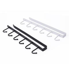 Giá treo đồ 6 Móc Nhà Bếp không cần khoan đục cho tủ bếp nhiều ngăn tủ quần áo, giá treo đồ 6 móc L1642