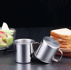 Cốc nước bằng thép đánh bóng chất lượng cao 7cm dành cho trẻ em và học sinh A0412