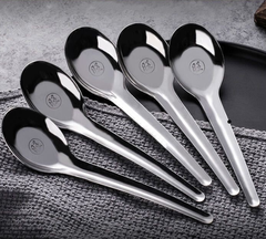 Thìa Inox cán dài Muỗng đáy phẳng siêu dày dùng gia đình quán ăn A1027