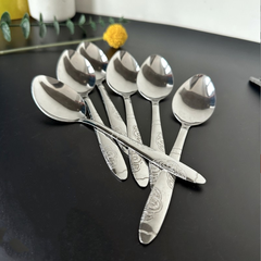 Thìa inox nhọn hình hoa bướm, thìa ăn dày hình hoa bướm, thìa ăn cho người lớn và trẻ em A1157