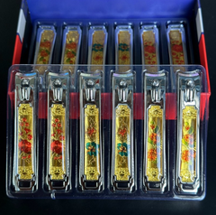 Kềm cắt móng tay hình hoa vàng cỡ lớn, đầu dẹt, bề mặt màu vàng A1342