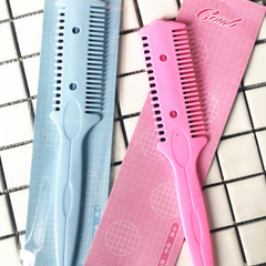 Lược tỉa tóc cắt tóc 2 đầu, lược nhựa lưỡi hai mặt tiện lợi A1348