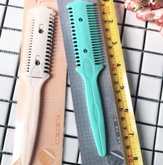 Lược tỉa tóc cắt tóc 2 đầu, lược nhựa lưỡi hai mặt tiện lợi A1348