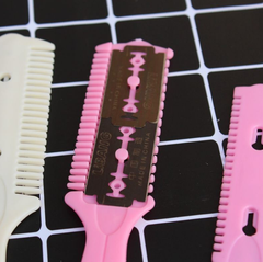 Lược tỉa tóc cắt tóc 2 đầu, lược nhựa lưỡi hai mặt tiện lợi A1348