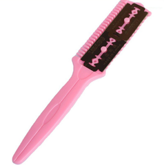 Lược tỉa tóc cắt tóc 2 đầu, lược nhựa lưỡi hai mặt tiện lợi A1348