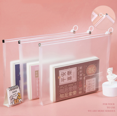 Túi nhựa đựng tài liệu trong suốt có khóa kéo, túi đựng giấy thi/tài liệu, đựng bút chì A1421