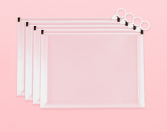 Túi nhựa đựng tài liệu trong suốt có khóa kéo, túi đựng giấy thi/tài liệu, đựng bút chì A1421