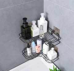 Kệ Góc Tam Giác Kim Loại Sơn Tĩnh Điện Để Đồ Kệ Nhà Tắm Dán Tường Tiện Lợi A2611