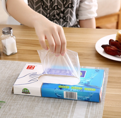 Hộp 200 chiếc găng tay nhà bếp dùng một lần dày, có thể co lại, màng nhựa PVC dùng trong thực phẩm A2623