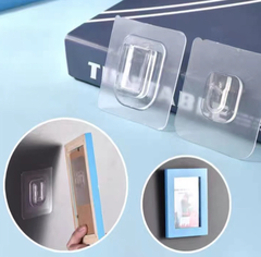 Cặp Khóa bấm dính dày và chắc chắn dán tường treo đồ dùng, giá đỡ ổ cắm điện gắn tường chịu lực A4223