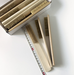 Dụng cụ tẩy gỉ cán gỗ đánh bóng làm sạch, bàn chải dây thép mạ đồng, bộ dụng cụ kim loại A4712