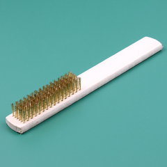 Dụng cụ tẩy gỉ cán gỗ đánh bóng làm sạch, bàn chải dây thép mạ đồng, bộ dụng cụ kim loại A4712