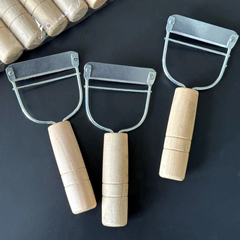 Dụng Cụ gọt vỏ trái cây và rau củ, dao bào cán gỗ, dụng cụ bào kéo, gọt vỏ thép không gỉ A4722