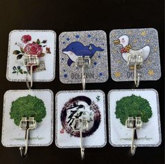 Móc dán tường viền bạc siêu dính bằng thép không gỉ cho nhà bếp và phòng tắm cao cấp A4823