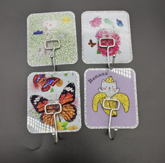 Móc dán tường viền bạc siêu dính bằng thép không gỉ cho nhà bếp và phòng tắm cao cấp A4823