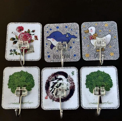 Móc dán tường viền bạc siêu dính bằng thép không gỉ cho nhà bếp và phòng tắm cao cấp A4823