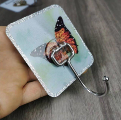 Móc dán tường viền bạc siêu dính bằng thép không gỉ cho nhà bếp và phòng tắm cao cấp A4823