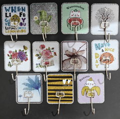 Móc dán tường viền bạc siêu dính bằng thép không gỉ cho nhà bếp và phòng tắm cao cấp A4823