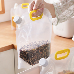 Túi đựng ngũ cốc trong suốt, túi đựng gạo chống ẩm và kín khí, túi có quai và vòi dày L1322