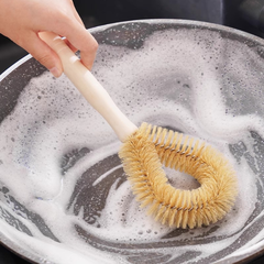 Bàn chải cọ nồi cán gỗ lông lợn, Bàn chải vệ sinh treo tường, Bàn chải vệ sinh gia dụng, Chất tẩy vết bẩn L1514